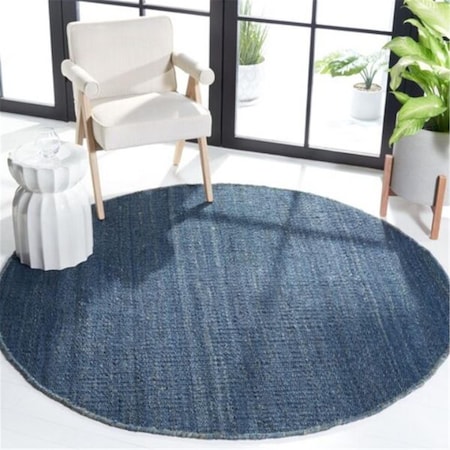 Safavieh 4 x 4 ft. Natural Fiber Round Rug, Navy NF368N-4R